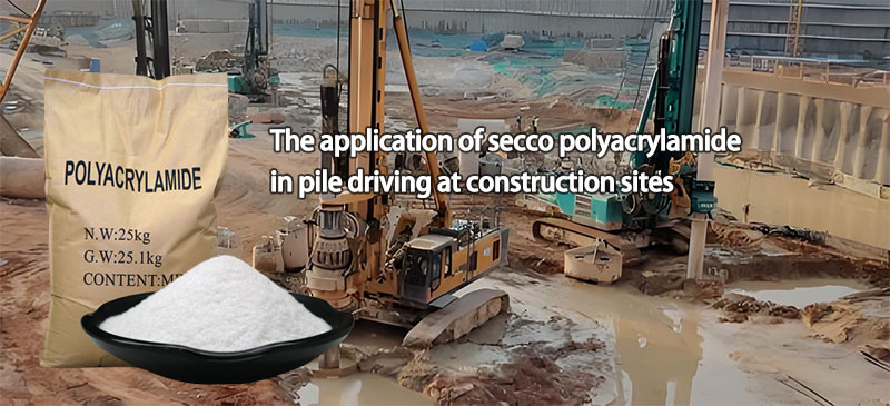 Aplikasyon de polyacrylamide sek&ograve; nan pil ki k ap kouri sou b&ograve; konstriksyon yo